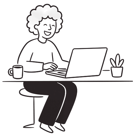 Individual tracking their time at a laptop